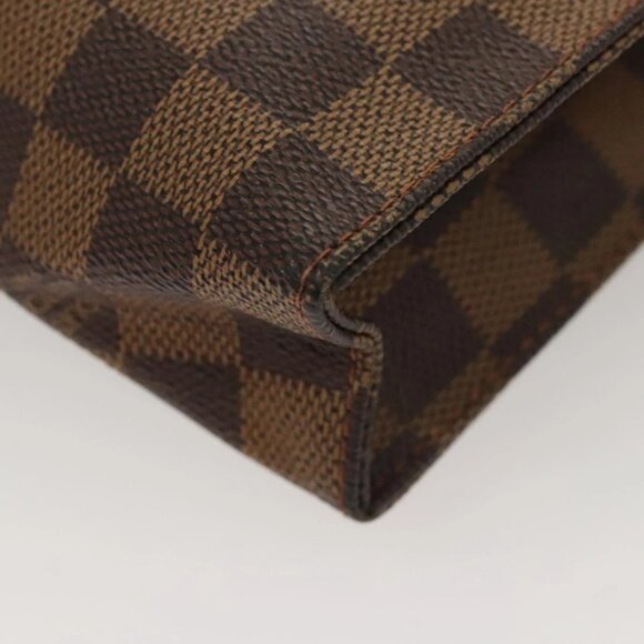 LOUIS VUITTON Damier Ebene Poche Toilette 26 Pouch N47543 LV Auth MX437 - Picture 11 of 16